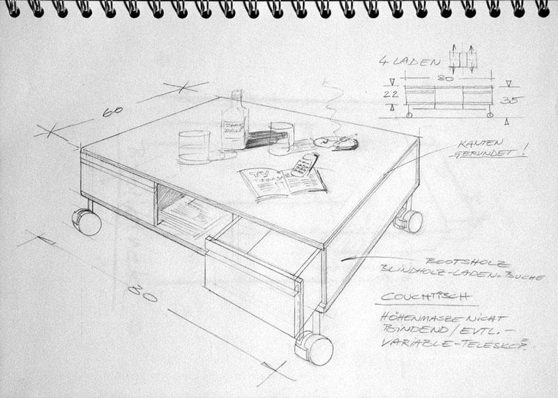 entwurf moebel couchtisch